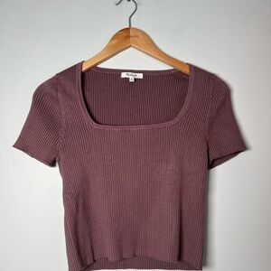 Madewell Ribbed Square Neck Crop Top Purple Women’s Large